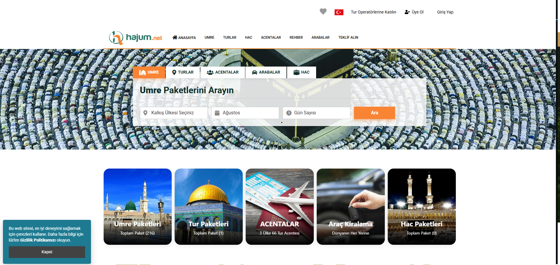 hajum.net — e‑ticaret sistemi, API geliştirme, otel API